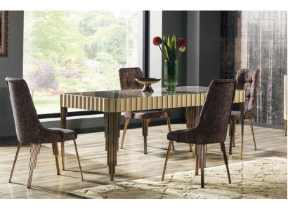 Moderne eettafel 4 stoelen eetkamerset Designer set 5-delig stijl tafel