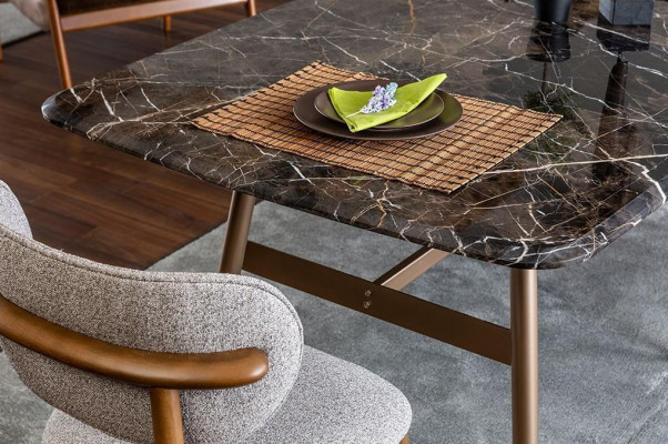 Eettafel Eettafel Tafel Eethoek Marmer Zwart Eetkamerontwerp