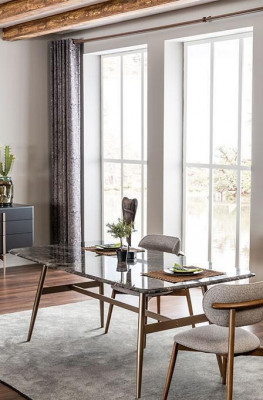 Eettafel Eettafel Tafel Eethoek Marmer Zwart Eetkamerontwerp