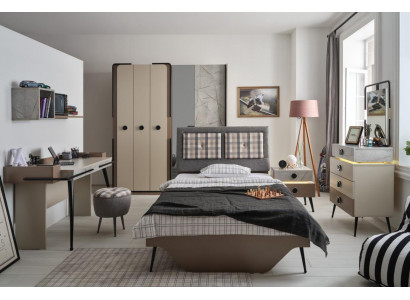 Moderne slaapkamer tienerkamer 7-delig. Bed kledingkast kinderkamer