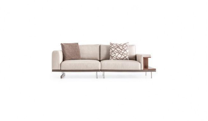 Moderne Beige Hoekbank Luxe L-vormige Bank Stoffen Bankstellen Woonkamermeubels