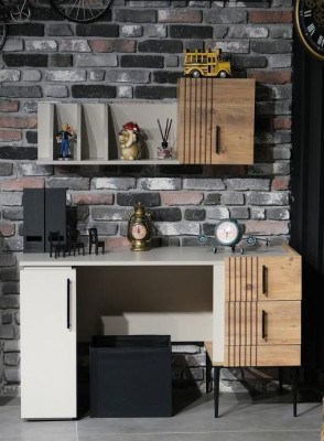 Stijlvolle kantoormeubelen compleet set plank bureau hout Topkwaliteit nieuw