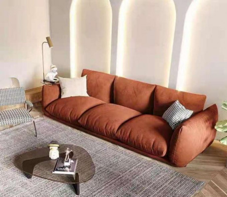 Bankstel 3-zits Stof Hout Modern Bruin Bank Luxe Nieuw Bankstel