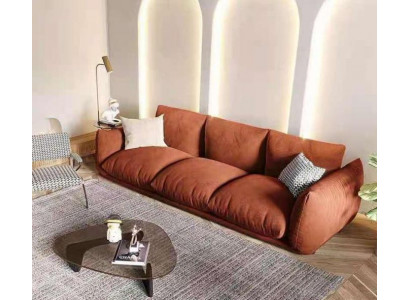 Bankstel 3-zits Stof Hout Modern Bruin Bank Luxe Nieuw Bankstel