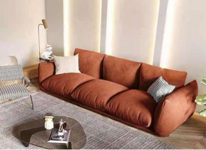 Bankstel 3-zits Stof Hout Modern Bruin Bank Luxe Nieuw Bankstel