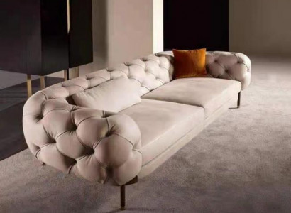 Bankstel 3-zits luxe beige gestoffeerde bankstellen Ontwerp Kunstleer nieuw Modern
