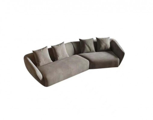 Exclusieve luxe 4-zits bank stoffen zitting moderne textielmeubels grijs kleur