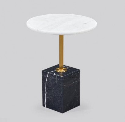 Moderne salontafel van topkwaliteit, rond, stijlvol bijzettafeltje van luxe.