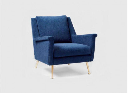 Ontwerp Luxe Blauwe Stoel Fauteuil Bank 1 Zitter Televisiebank Stof Textiel