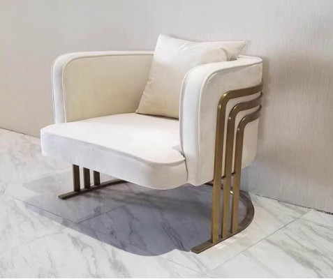 Hoge kwaliteit textiel fauteuil Stijlvolle witte fauteuil Moderne fauteuil televisiebank