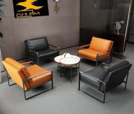 Stoel Bekleding Zitter Modern Design Lederen Stoel Lounge Luxe Woonkamer