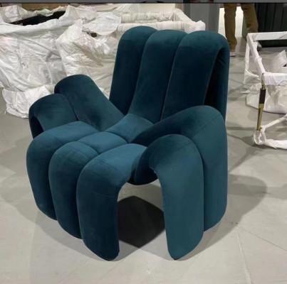 Stijlvolle groene fauteuil, 1-zitsbank, modern luxe fauteuil, textiel nieuw.