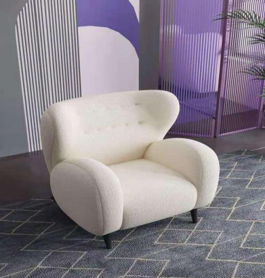 Stijlvolle moderne witte fauteuil Televisiebank 1-zits bank Textiel