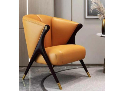 Ontwerp Luxe Oranje Fauteuil Stoel Bank 1 Zitter TV Ligstoel Kunstleer