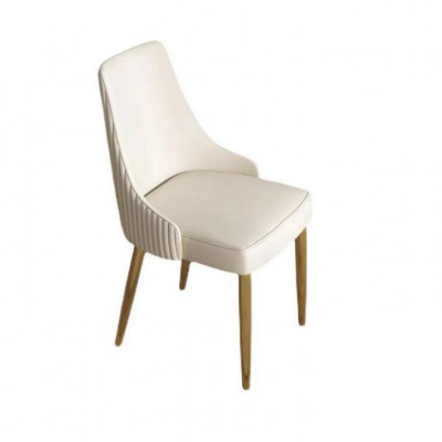 Moderne Stijl Stijlvolle Fauteuil Stoel Wit Zitting Bekleding Design Metaal Nieuw