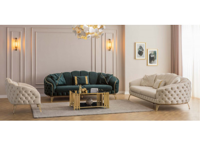 Compleet woonkamer 4-delig stijlvol x2 3-zitsbank Modern 2x fauteuil