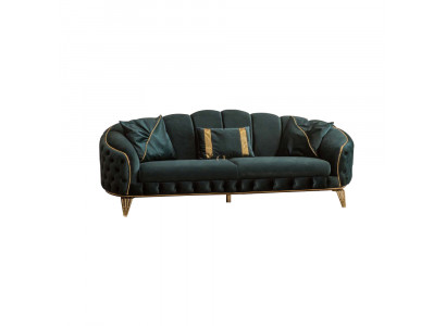 Moderne Chesterfield Groene Bank 3 Zitsbank Nieuw Textiel Metaal