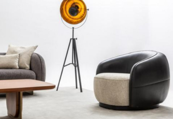 Moderne grijze bankstel set met 3-zits banken en 2 fauteuils woonkamerset