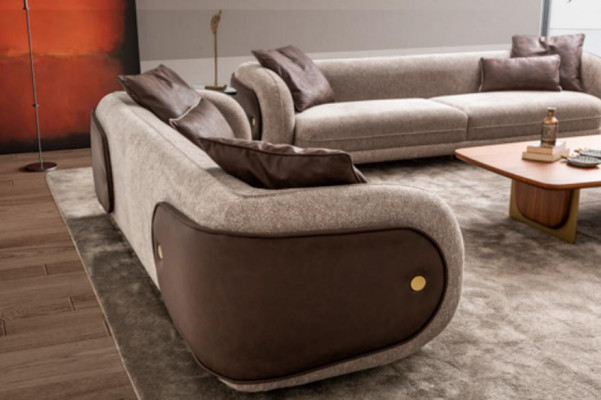 Luxe bankstel Bank bruin stel Banken 4 3 1 zits 3-delige set Bekleding