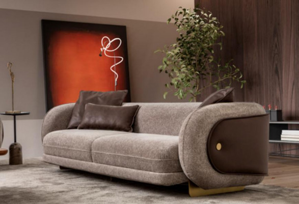 Luxe bankstel Bank bruin stel Banken 4 3 1 zits 3-delige set Bekleding