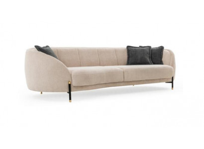 Bank kussen Beige Design Bank 4-zits bankstellen Textiel Design Bank Meubels nieuw