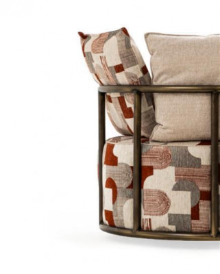 Modern veelkleurige fauteuil ontwerp bank luxe relax textiel lounge bekleding.