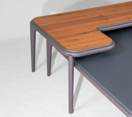 Chique salontafel voor woonkamer L-vormig modern nieuwigheid grijze kleur