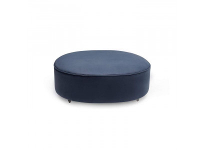 Blauwe Ronde Ottoman Designer Woonkamer Edele Voetenbank Beklede Meubels
