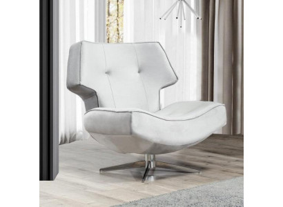 Fauteuil Wit Modern Luxe Ontwerp Woonkamer 1-Zits Textiel Materiaal