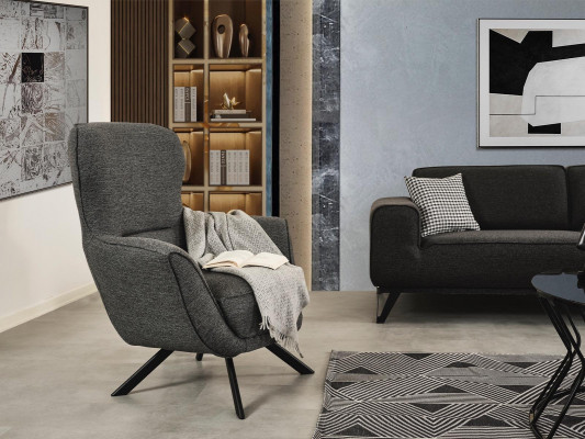 Grijze kleur Modern design 1-zits fauteuil Stof Textielmateriaal Modern design