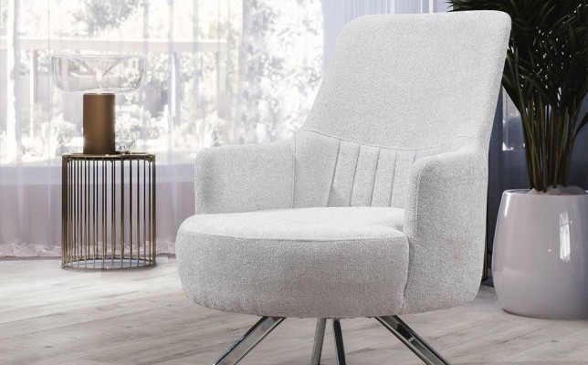 Wit kleur 1-zits woonkamer stoffen fauteuil Modern design textiel materiaal