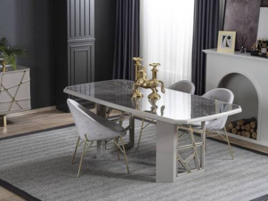 Eetkamer Moderne meubels Luxe eettafel 4 stoelen Moderne set