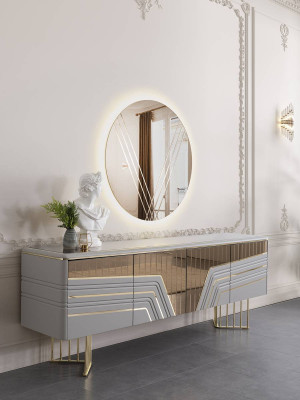 Eetkamerset Moderne eetkamerset Eettafel 4x Stoelen Dressoir Set