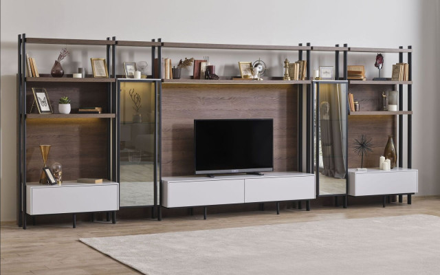 Moderne woonkamer woonwand luxe woonkamer meubels rekken kasten