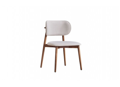 Witte textielstoel ontwerper eenpersoons stijlvolle eetkamerstoelen stoelen