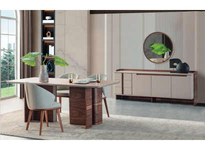 Exclusieve eetkamer meubelen Robuuste eettafel Designer dressoir Stoelen