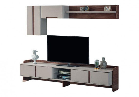 Stijlvolle woonkamer wandset Designer tv-standaard houten salontafel