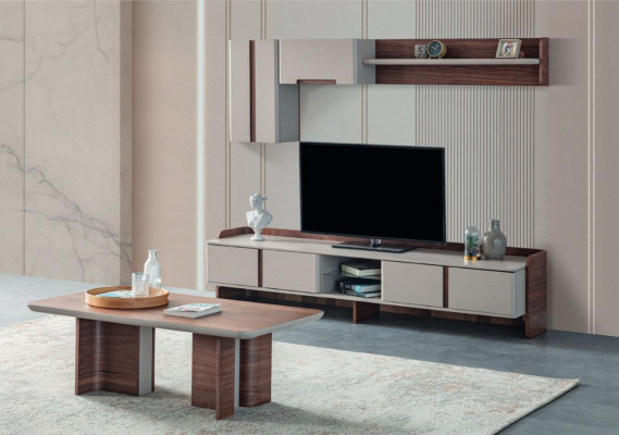 Witte woonkamer wand Luxe meubels RTV lage tv-kasten planken dressoir