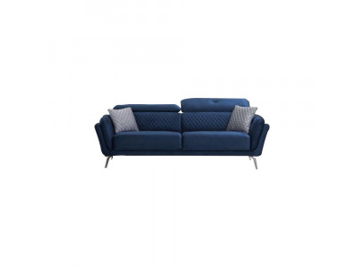 Blauw textiel bank Moderne woonkamer Driezits Luxe 3-zitsbank