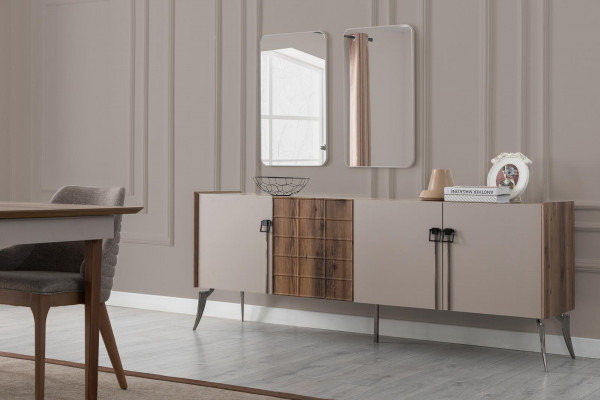 Edel eetkamerset Luxe eetkamerset Designer tafel Spiegel Stoelen