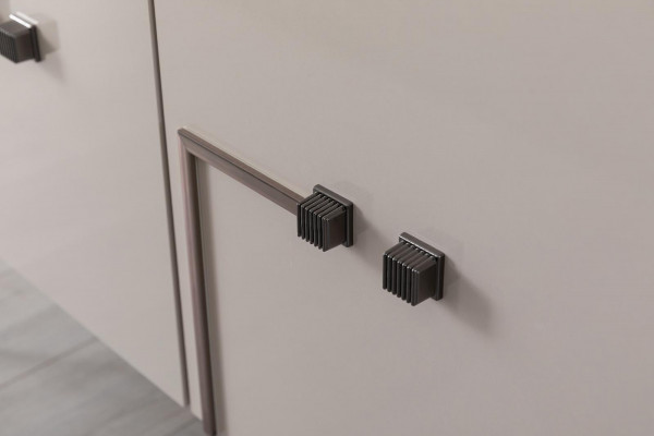 Moderne eetkamerset met design dressoir met 4 deuren, luxe spiegel, 2-delig.