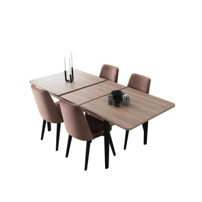 Bruine rechthoekige eettafel Eetkamermeubels Houten tafels Luxe meubelen