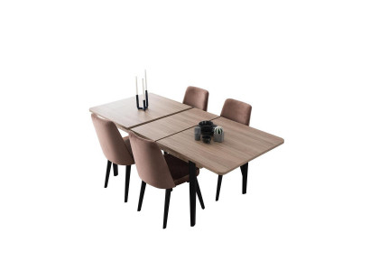Bruine rechthoekige eettafel Eetkamermeubels Houten tafels Luxe meubelen