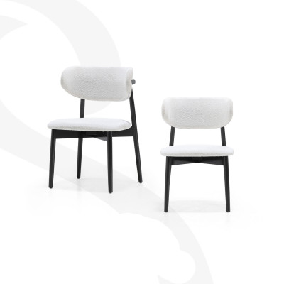 Eetkamerstoelen Wit-Zwarte Stoelenset Designer Armstoelen
