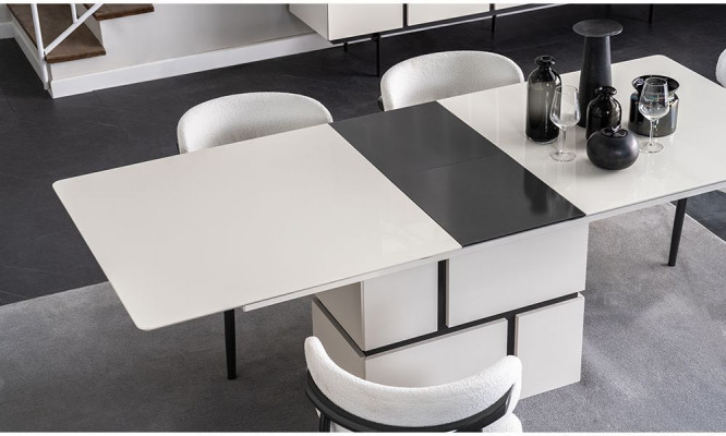 Witte eettafel Eettafel Luxe houten uitschuifbare tafel Nieuw