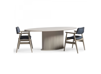 Luxe eetgroep Complete eetkamer Eettafel Stoelen 7-delig Beige Eethoek 