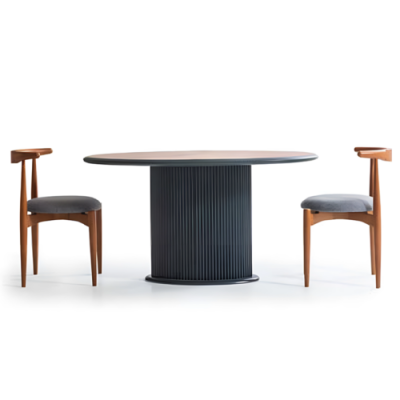 Moderne eetkamerset Complete eetkamer Eettafel Stoelen 3-delig Bruin.