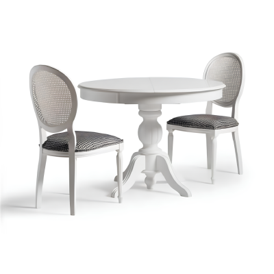 Set van 4 eetkamerstoelen gestoffeerde keukenstoelen wit hout