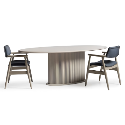 Luxe eettafel eettafel tafel hout beige eetkamer houten tafel