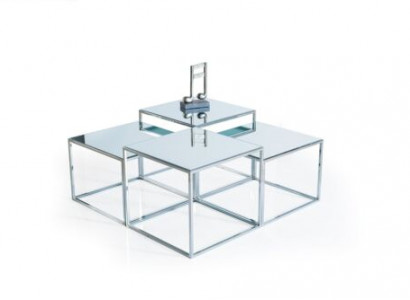 Zilveren salontafel tafel bijzettafel banktafel woonkamer